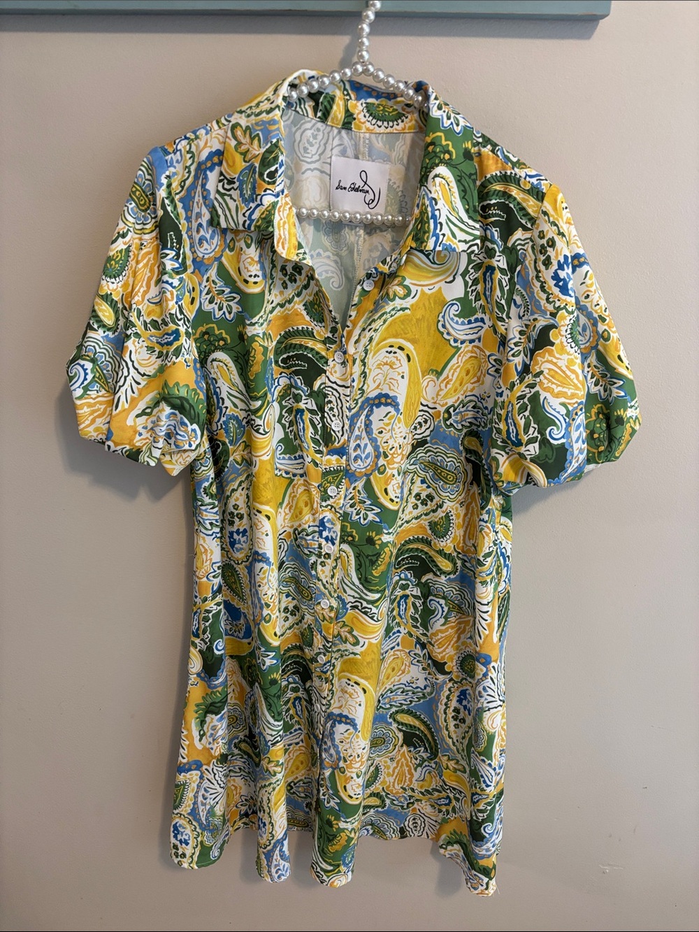 Sam Edelman Button front puff sleeve dress size 8